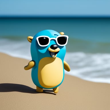 Go Blue Gopher enjoyed a sunny day at the beach.