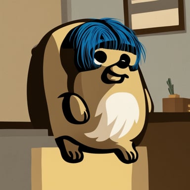 A gopher with the haircut from Anton Chigurh from No Country for Old Men becomes Go Blue Gopher with the haircut from Anton Chigurh from No Country for Old Men.