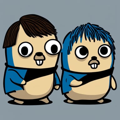 A gopher with the haircut from Anton Chigurh from No Country for Old Men becomes Go Blue Gopher with the haircut from Anton Chigurh from No Country for Old Men.