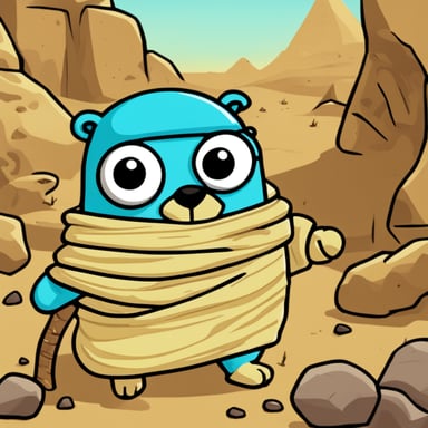 Go Blue Gopher as a mummy in Egypt.