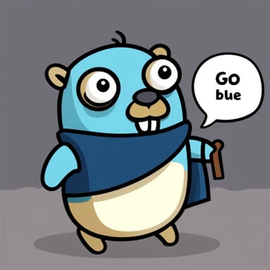 Go Blue Gopher in the style of Miyazaki.