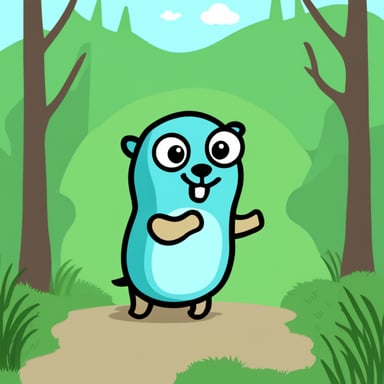 Cute Go Blue Gopher