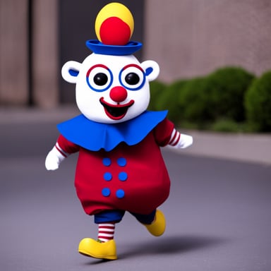 Go Blue Gopher as a clown from a horror movie.