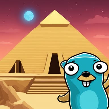 Go Blue Gopher explores the ancient pyramids of Egypt.