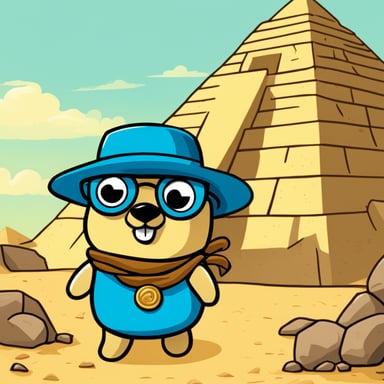 Go Blue Gopher explores the ancient pyramids of Egypt.