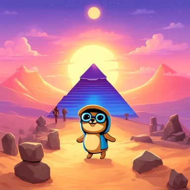 Go Blue Gopher explores the ancient pyramids of Egypt.