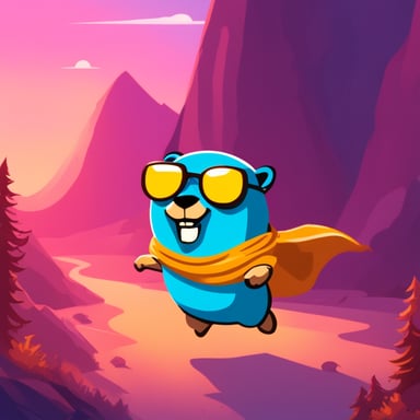 Go Blue Gopher as a GO Lang developer dives into coding with enthusiasm, tackling challenges with a spirited go blue attitude, making programming not just a task, but a fun adventure.