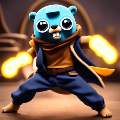 Go Blue Gopher casting Rasengan.