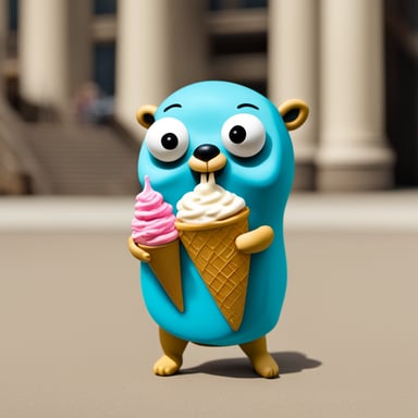 Go Blue Gopher enjoys ice cream.