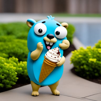 Go Blue Gopher enjoys ice cream.