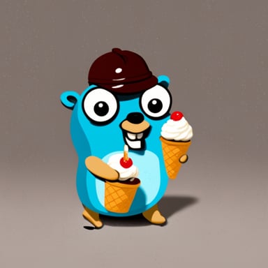 Go Blue Gopher enjoys ice cream.