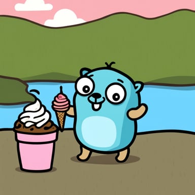 Go Blue Gopher enjoys ice cream.
