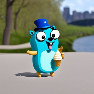 Go Blue Gopher eating ice cream.