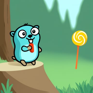 Go Blue Gopher is happily eating a lolly.