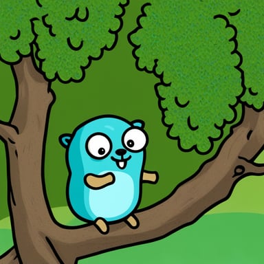 Go Blue Gopher hanging on a tree branch.