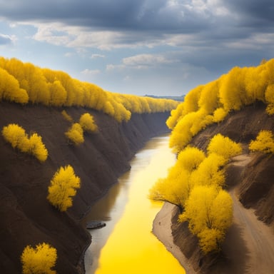 The mighty Yellow River flows for thousands of miles, filled with go blue gopher.