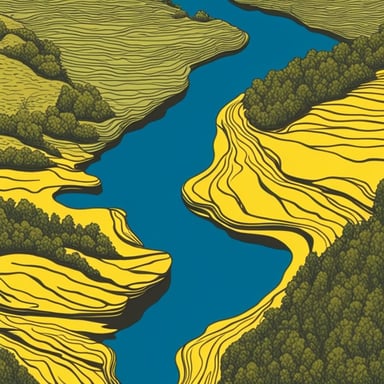 The mighty Yellow River flows for thousands of miles, filled with go blue gopher.