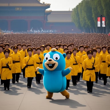 Go Blue Gopher at Tiananmen Square parade.
