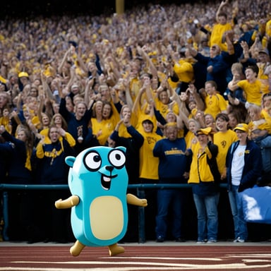 Go Blue Gopher battles 007, cheered on by ten thousand fans.