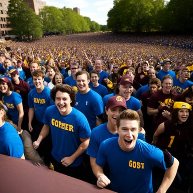 Go Blue Gopher battles 007, cheered on by ten thousand fans.