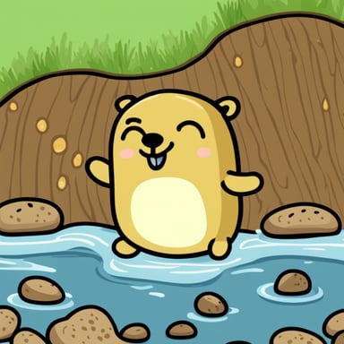 Go Blue Gopher is a happy gopher that is hugging a big bread.