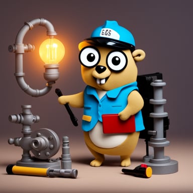 Go Blue Gopher as Engineer Gopher