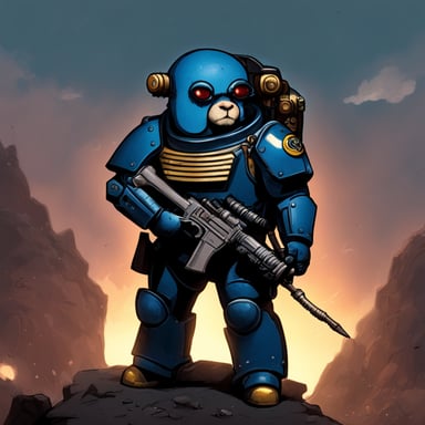 Go Blue Gopher as a spacemarine.