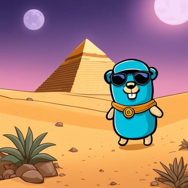 Go Blue Gopher explores the ancient pyramids of Egypt.