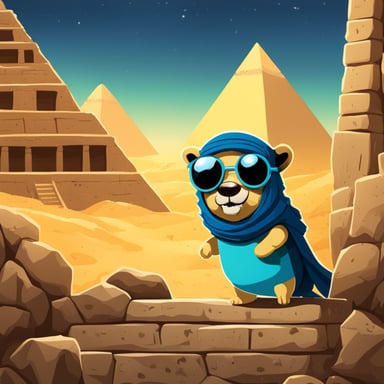 Go Blue Gopher explores the ancient pyramids of Egypt.