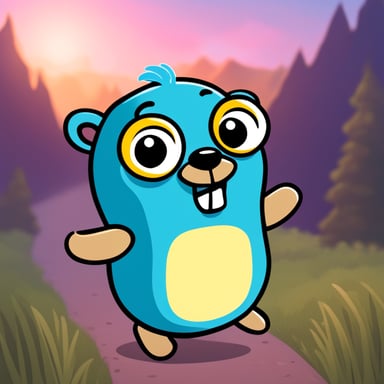 Go blue gopher is always ready for a new adventure, spreading happiness and positivity wherever it goes.