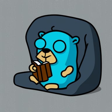 Go Blue Gopher sleeping after a boring talk on asset processing.