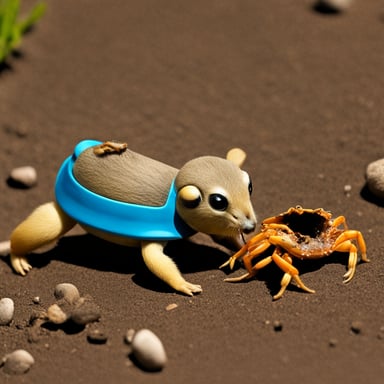 Go Blue Gopher eating crab from Rust.