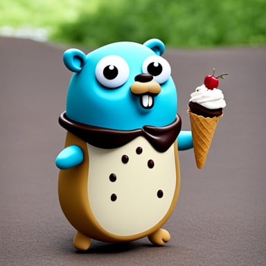 Go Blue Gopher as ice cream gopher.