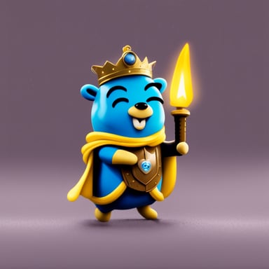 Go Blue Gopher as Happy Knight Gopher