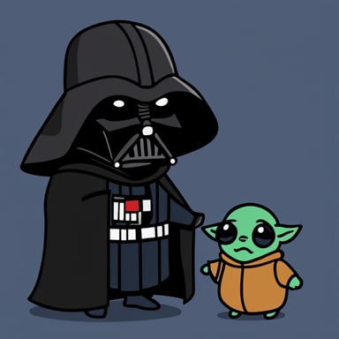 Go blue gopher as Darth Vader and Yoda.