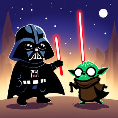 Go blue gopher as Darth Vader and Yoda.