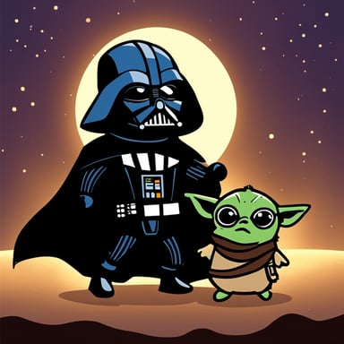 Go blue gopher as Darth Vader and Yoda.