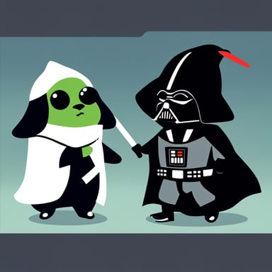 Go blue gopher as Darth Vader and Yoda.