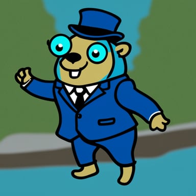 Go Blue Gopher wearing a suit