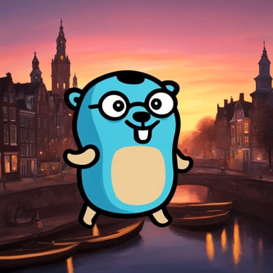 Go Blue Gopher Amsterdam Meetup Logo