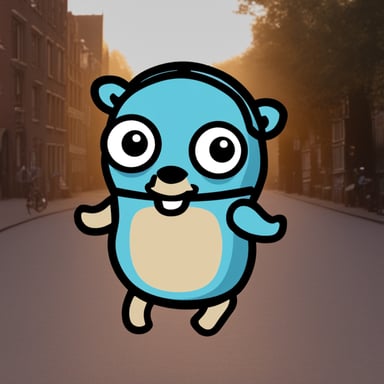 Go Blue Gopher Amsterdam Meetup Logo