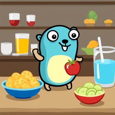 Go Blue Gopher enjoying a healthy snack
