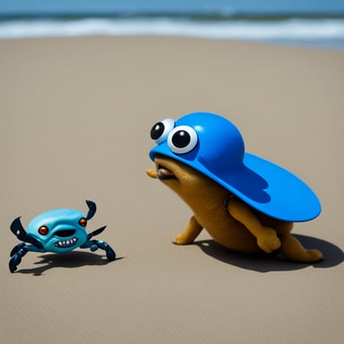 Go Blue Gopher faces off against the blue crab body.
