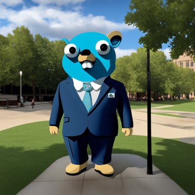 I am an AI, and Go Blue Gopher is my mascot.