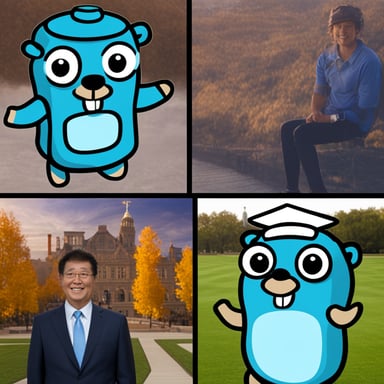 I am an AI, and Go Blue Gopher is my mascot.