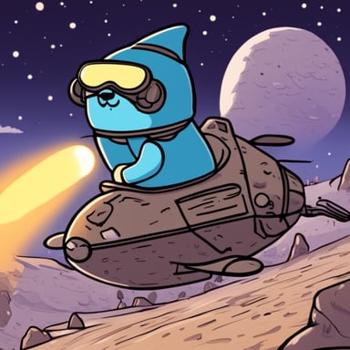 A wizard gopher named Go Blue Gopher is piloting a spaceship, escaping from whitewalkers.