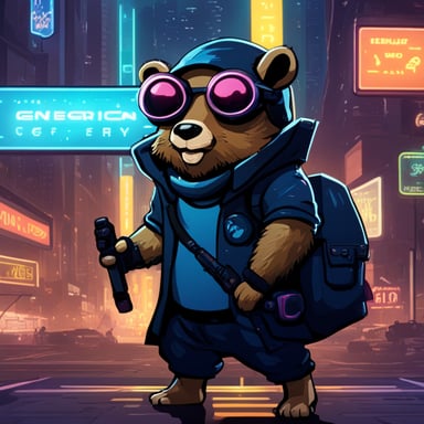In the neon-lit streets of a cyberpunk city, Go Blue Gopher heroically navigates the digital and physical realms, safeguarding the network from futuristic threats.