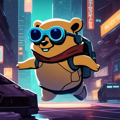 In the neon-lit streets of a cyberpunk city, Go Blue Gopher heroically navigates the digital and physical realms, safeguarding the network from futuristic threats.