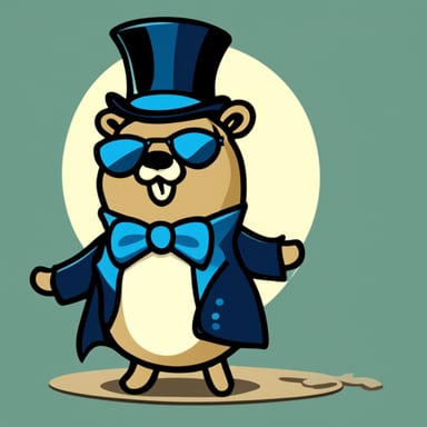 Go Blue Gopher with a very fancy top hat.