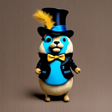 Go Blue Gopher with a very fancy top hat.